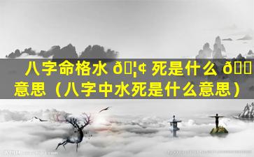 八字命格水 🦢 死是什么 🐅 意思（八字中水死是什么意思）